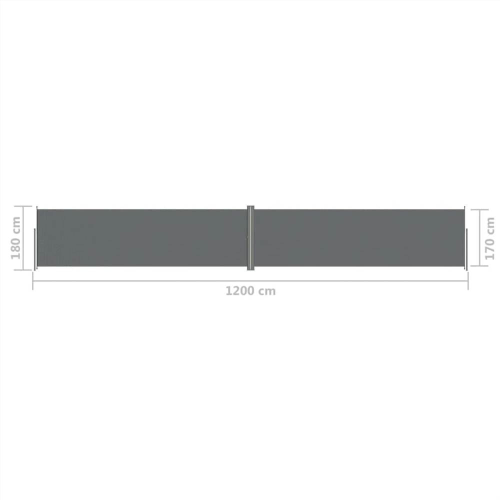 Retractable Side Awning Anthracite 180x1200 cm