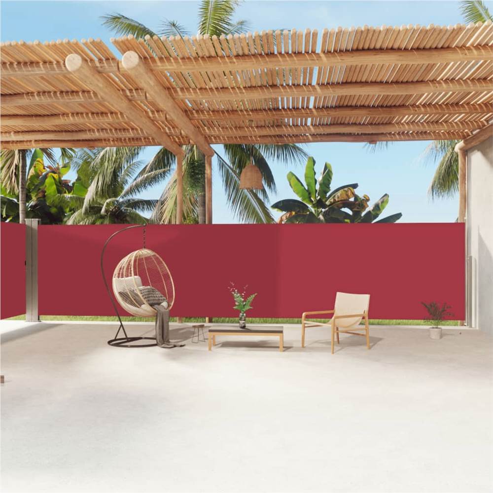 Retractable Side Awning Red 180x1200 cm