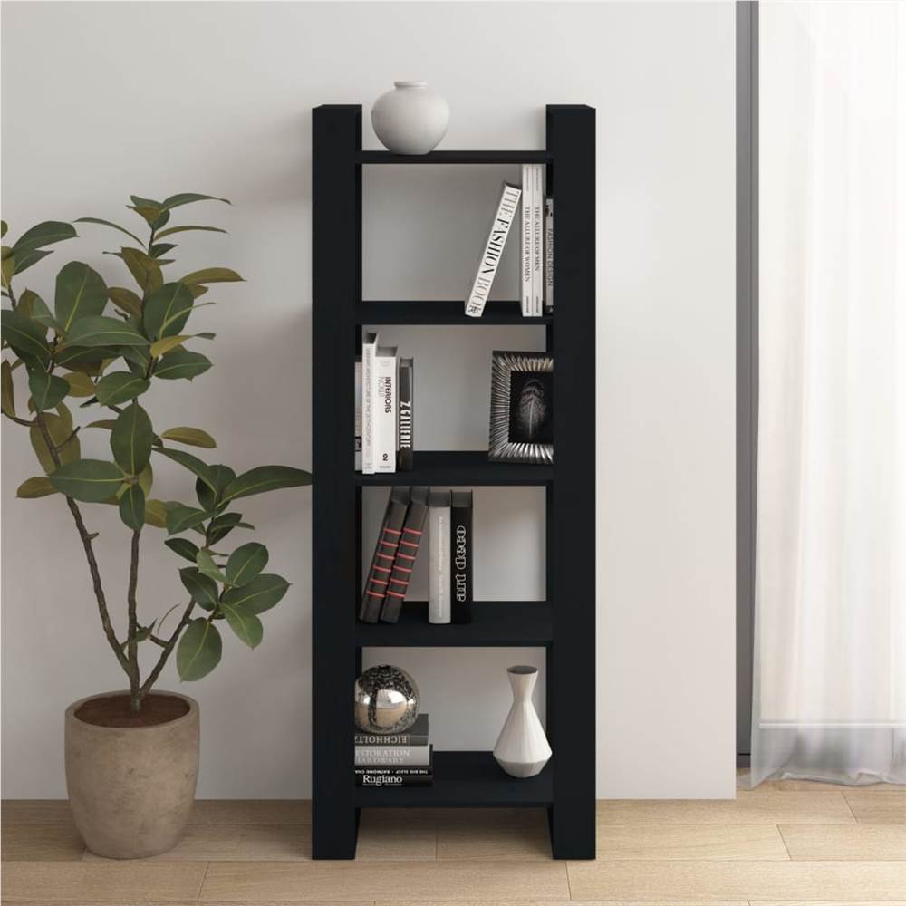 

Book Cabinet/Room Divider Black 60x35x160 cm Solid Wood
