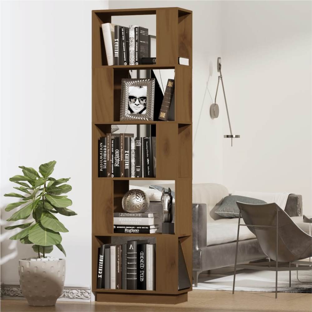 

Book Cabinet/Room Divider Honey Brown 51x25x163.5 cm Solid Wood