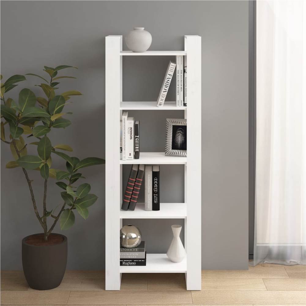 

Book Cabinet/Room Divider White 60x35x160 cm Solid Wood