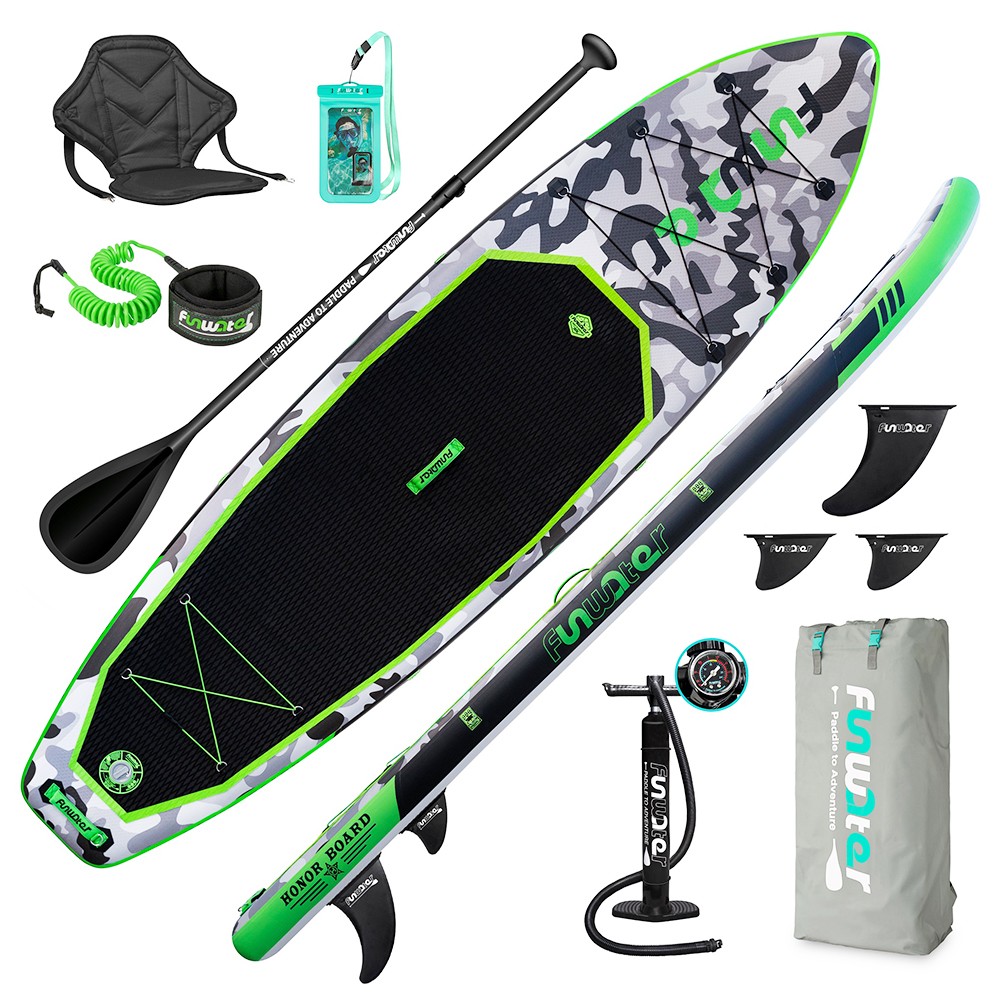 FunWater HONOR Inflatable Stand Up Paddle Board 10.8'' Long 33' Wide 6' Thick