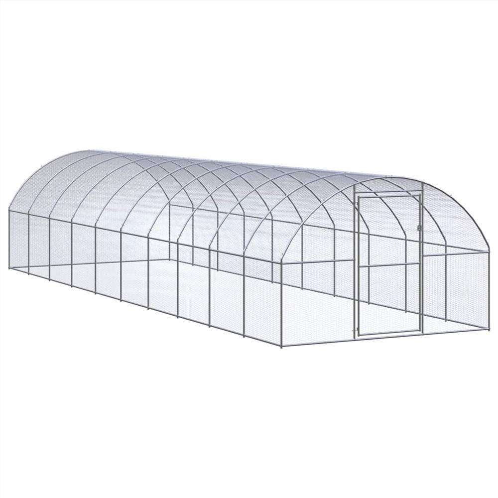 

Outdoor Chicken Coop 3x10x2 m Galvanised Steel