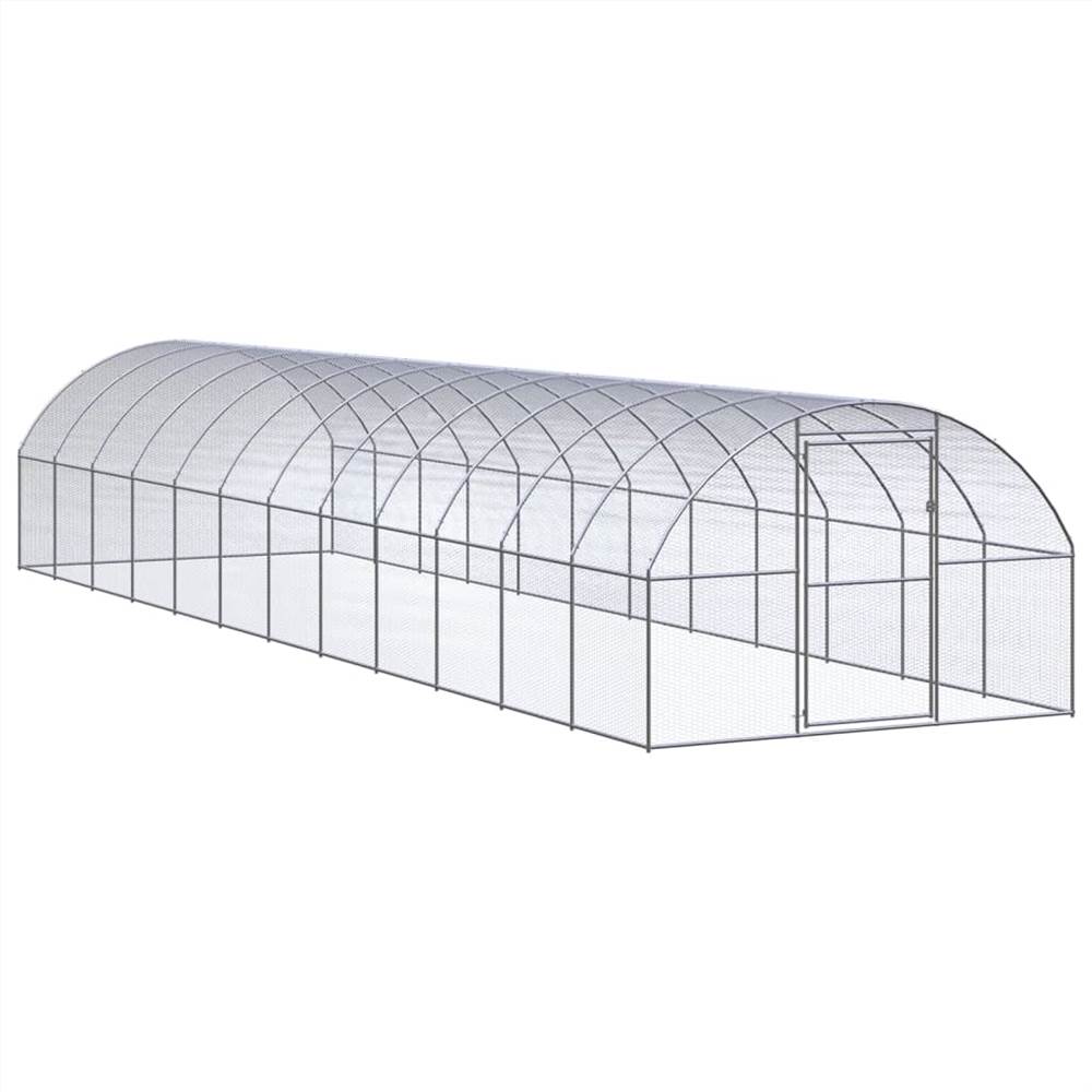 

Outdoor Chicken Coop 3x12x2 m Galvanised Steel