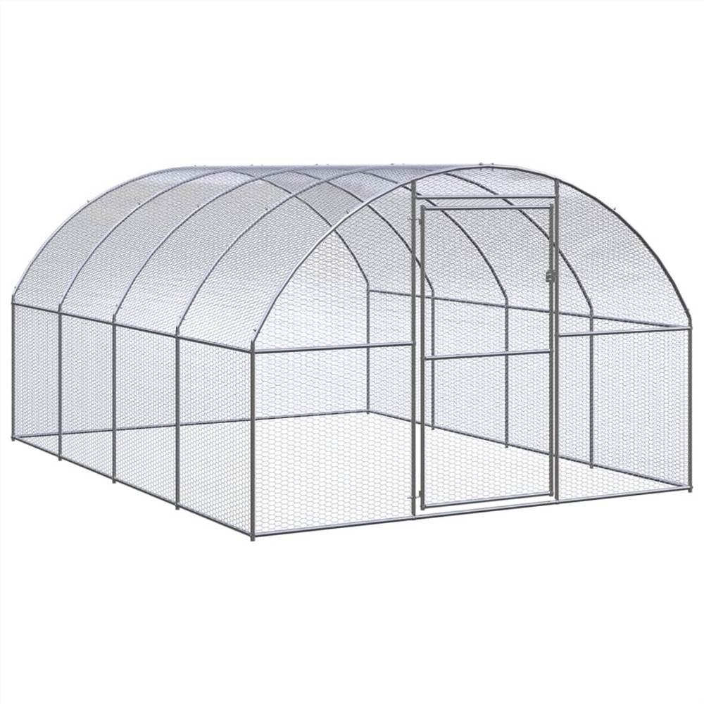 

Outdoor Chicken Coop 3x4x2 m Galvanised Steel