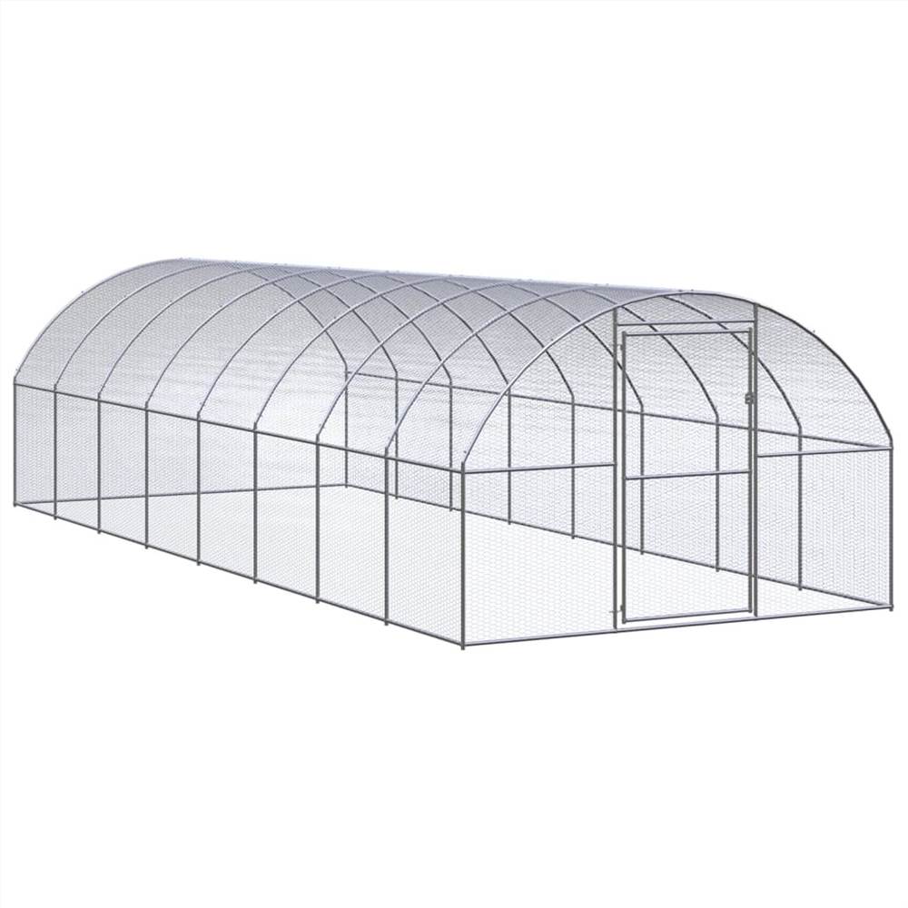 

Outdoor Chicken Coop 3x8x2 m Galvanised Steel