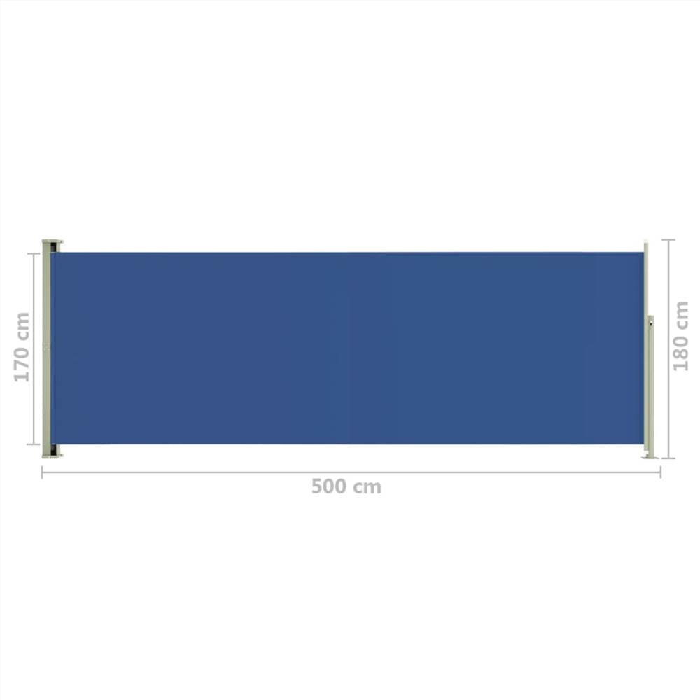 Patio Retractable Side Awning 180x500 cm Blue