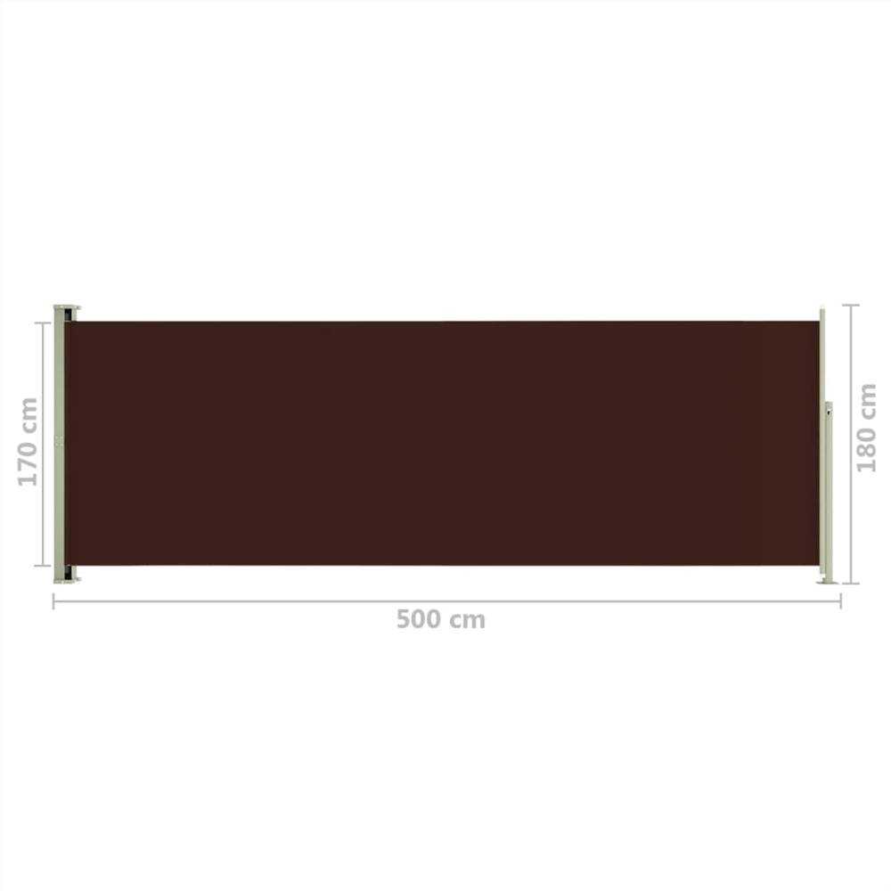 Patio Retractable Side Awning 180x500 cm Brown