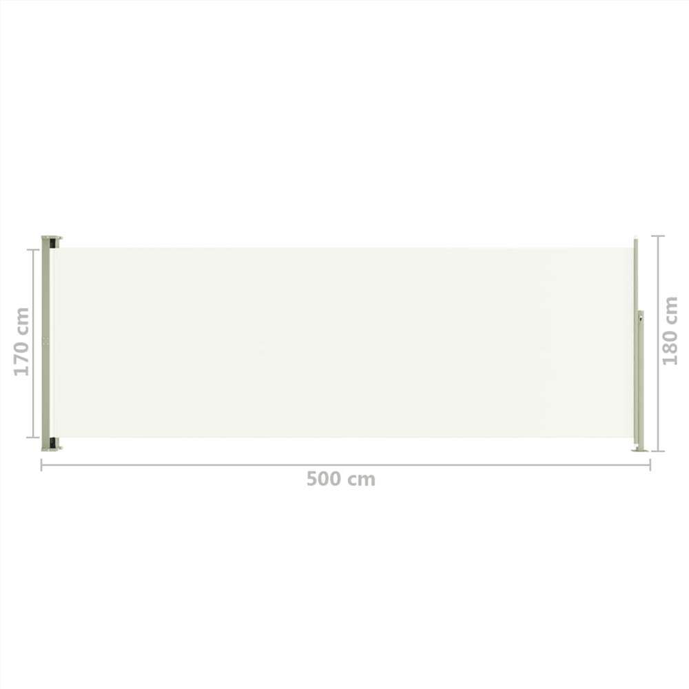 Patio Retractable Side Awning 180x500 cm Cream