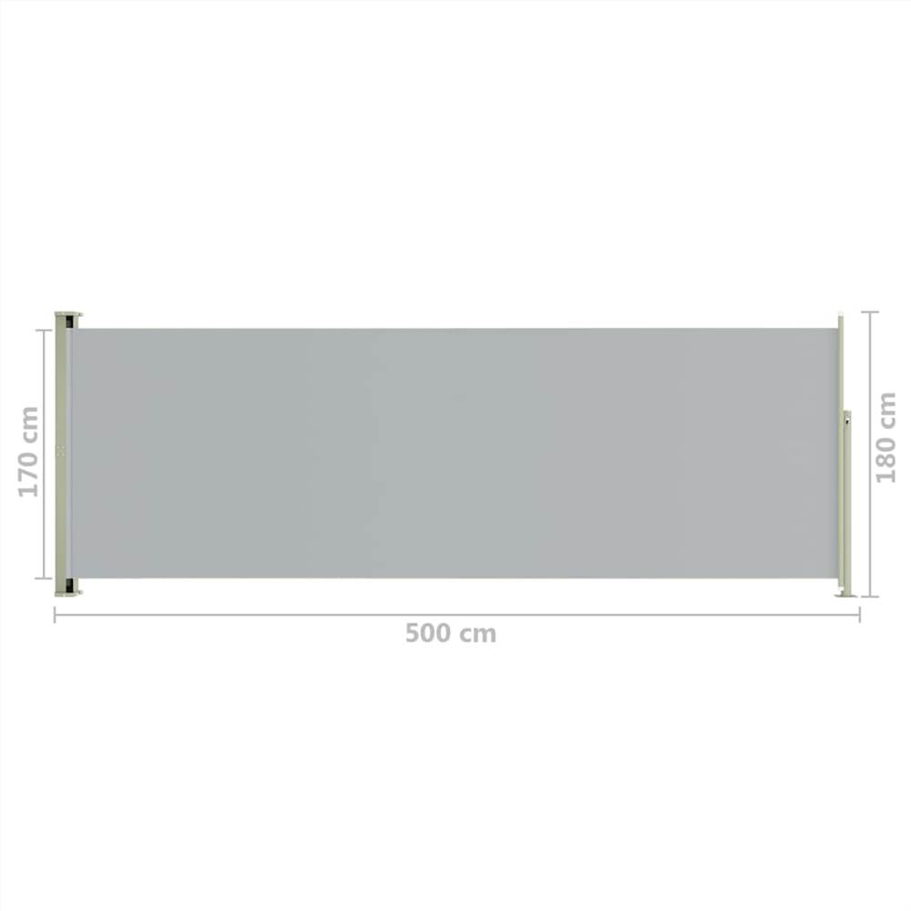 Patio Retractable Side Awning 180x500 cm Grey