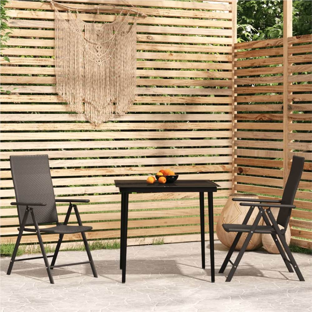 

3 Piece Garden Dining Set Black