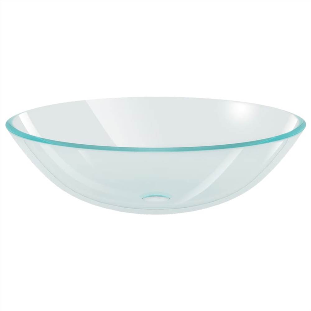 Bathroom Sink With Tap And Push Drain Clear Tempered Glass 14 Bathroom Sink with Tap and Push Drain Clear Tempered Glass