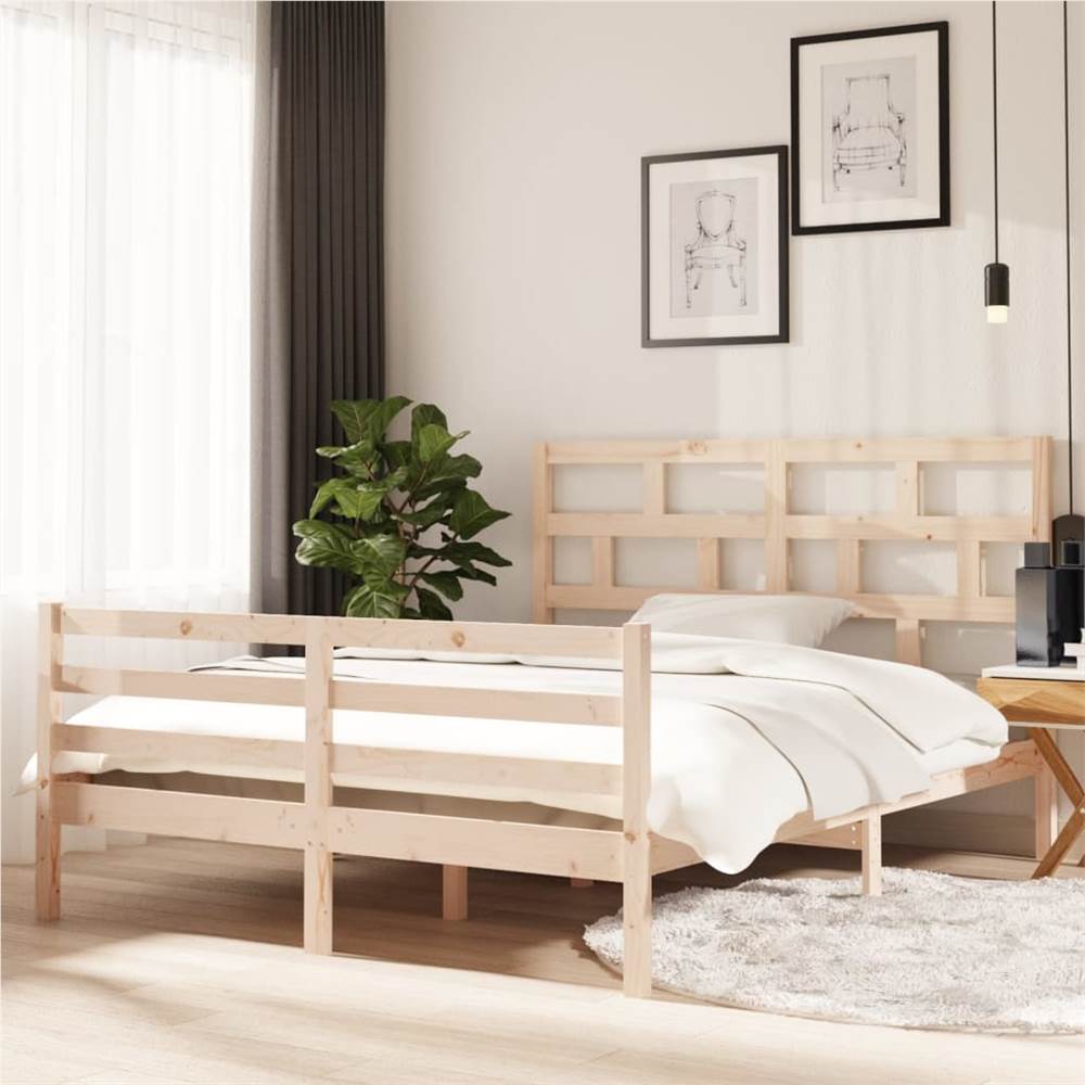 

Bed Frame Solid Wood 150x200 cm 5FT King Size