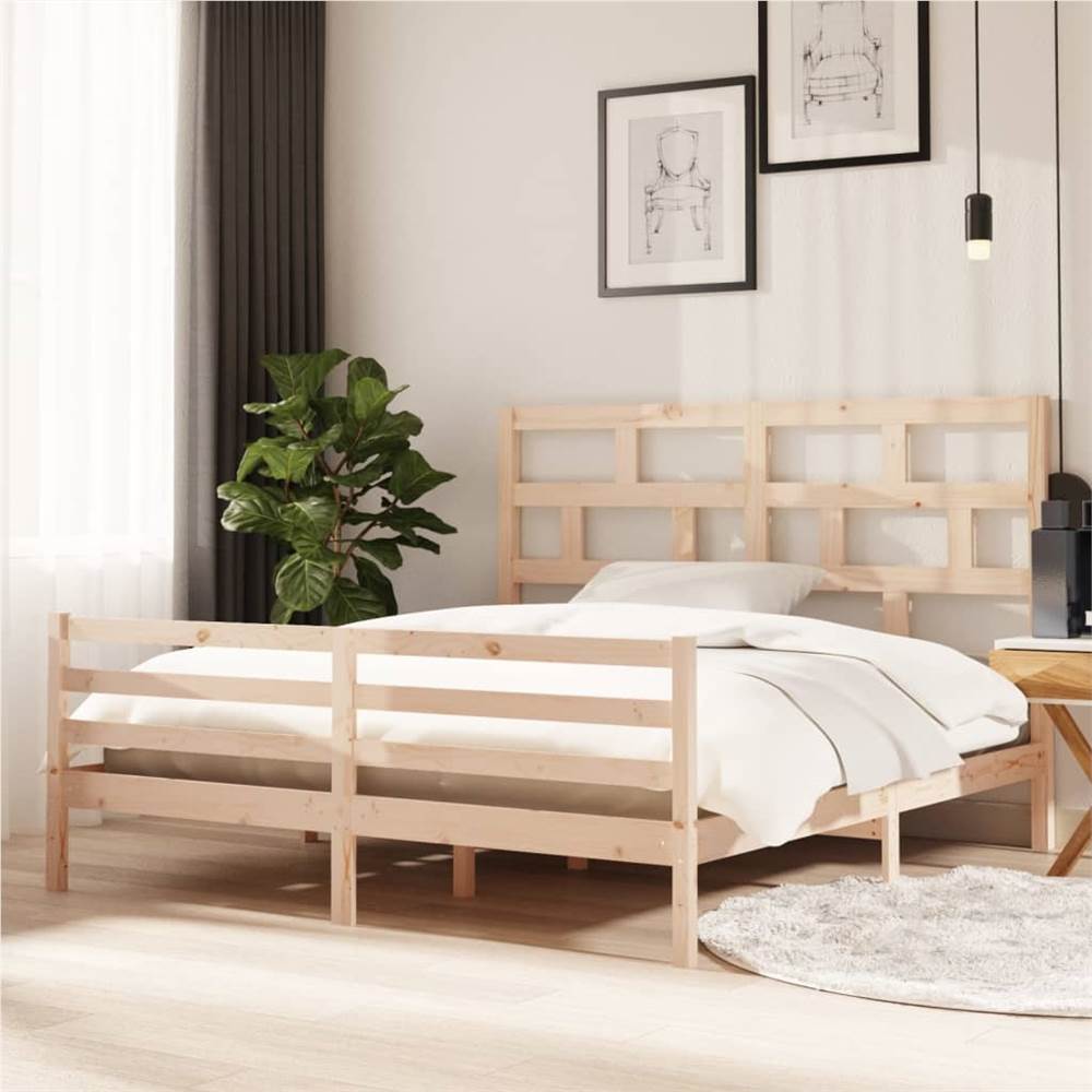 

Bed Frame Solid Wood 180x200 cm 6FT Super King