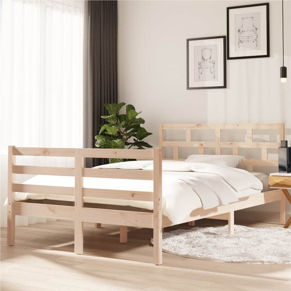 

Bed Frame Solid Wood Pine 120x200 cm 4FT Small Double