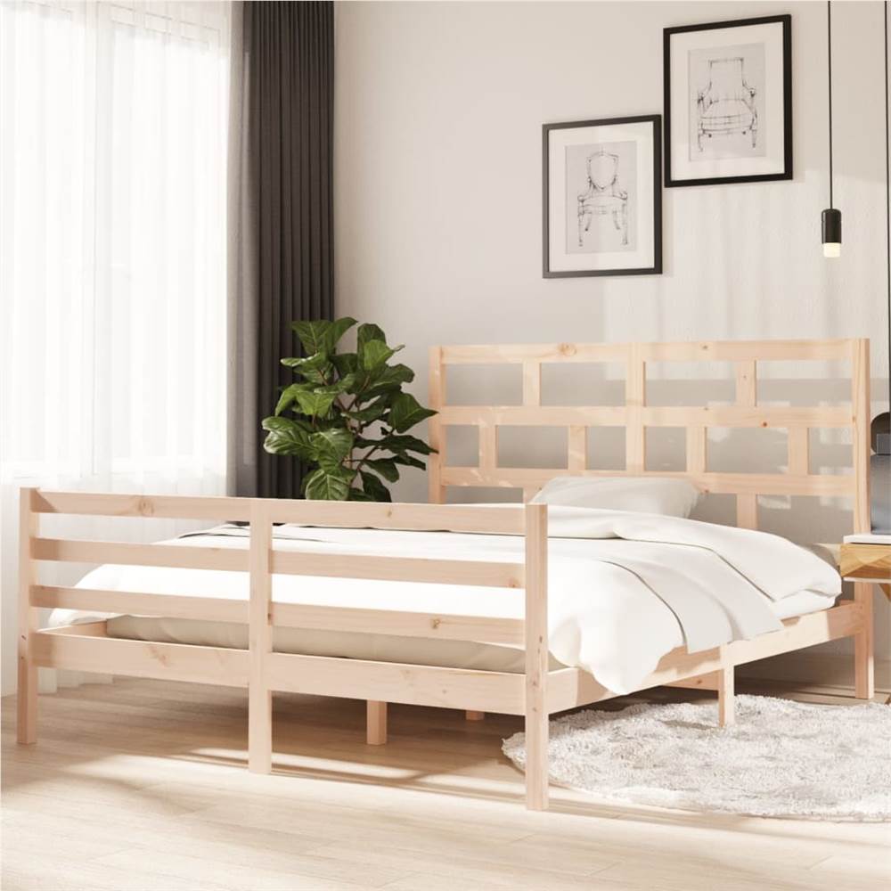 

Bed Frame Solid Wood Pine 160x200 cm 5FT King Size