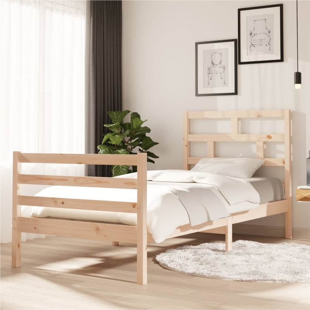 

Bed Frame Solid Wood Pine 90x200 cm 3FT Single