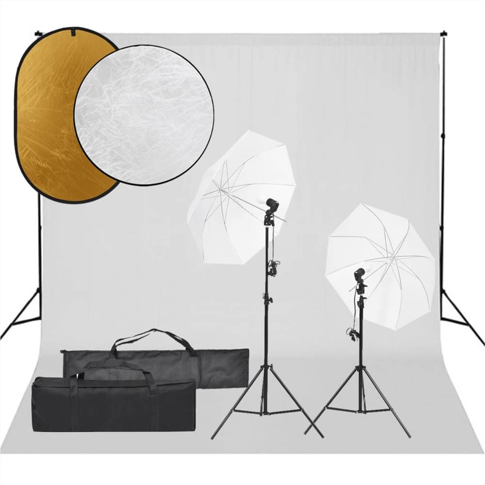 

Photo Studio Kit with Light Set, Backdrop and Reflector