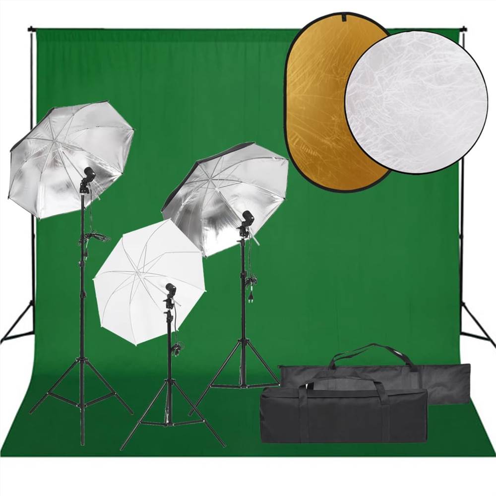 

Photo Studio Kit with Light Set, Backdrop and Reflector