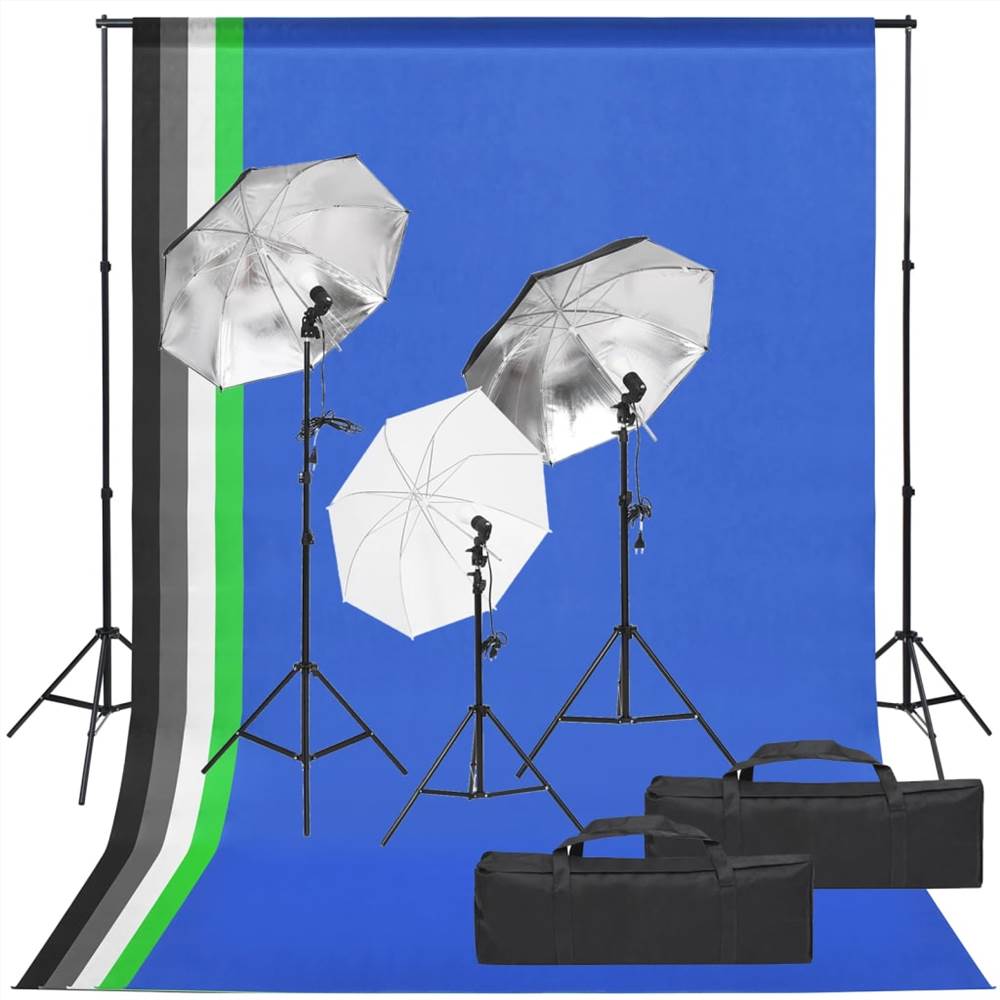 Photo Studio Kit with Light Set and Backdrop