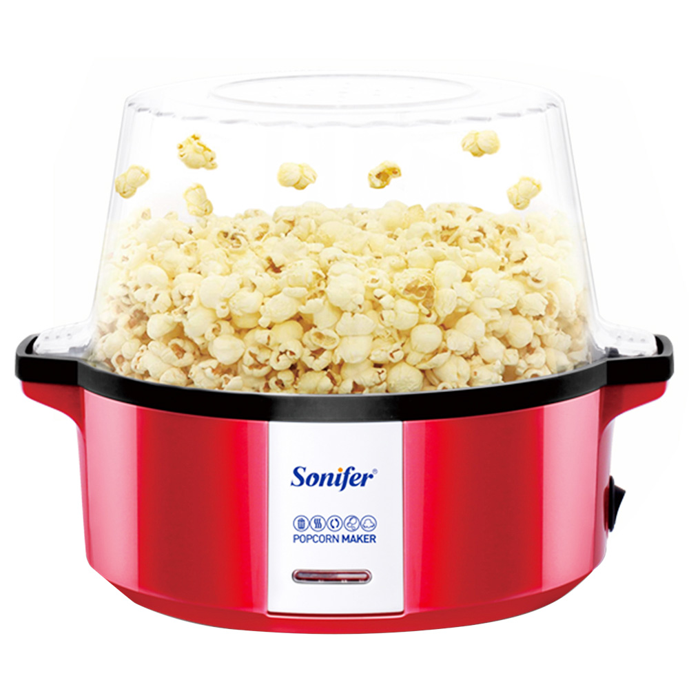 Macchina per popcorn per uso domestico Sonifer SF4015 700W, macchina per mais elettrica con piastra riscaldante a olio, scoppiettante veloce, rivestimento antiaderente