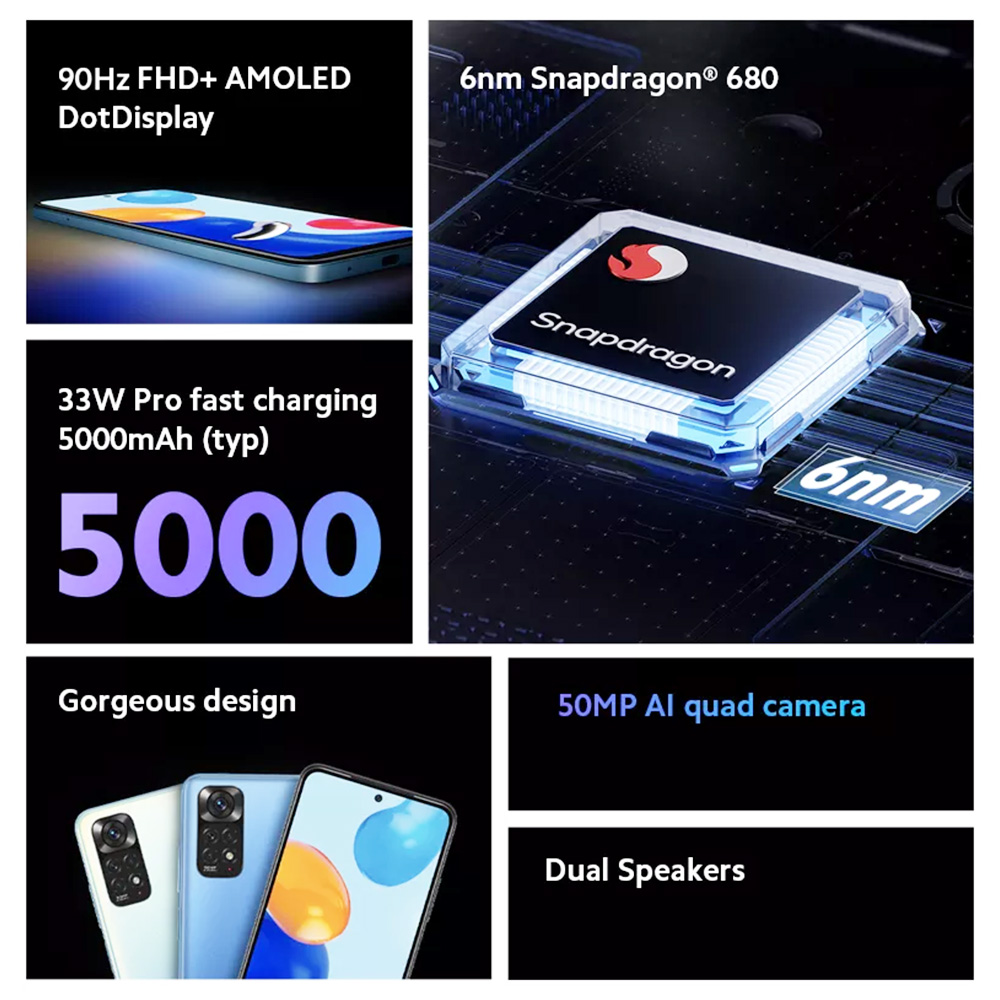 ANDROID - 【新品未使用/Twilight Blue】Redmi Note 11 Redmi Note 11 Dual SIM Twilight Blue 128GB and 6GB RAM