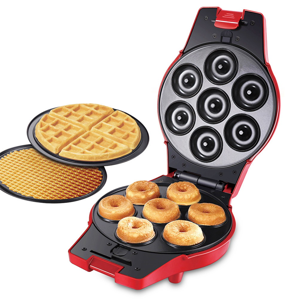 Sonifer SF6083 1000W elektrische wafelijzer, 3-in-1 wafel donuts omelet platen, antiaanbaklaag ontbijtmachine