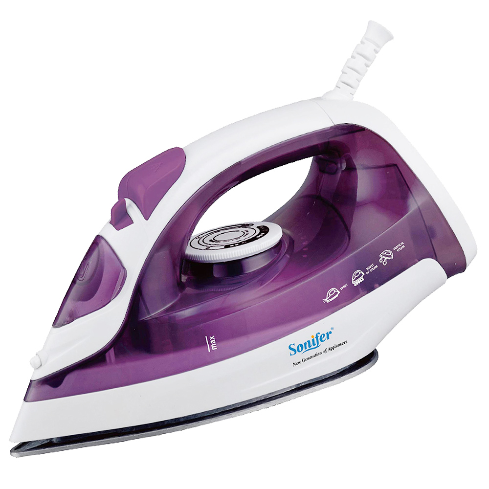 Sonifer SF9034 1600W Clothes Electric Iron, Ceramic Soleplate, Fabric Steam Iron, 160ml Water Tank, Vertical Fast Heat