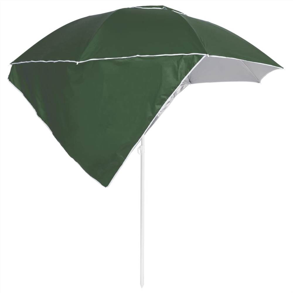 Beach Umbrella with Side Walls Green 215 cm