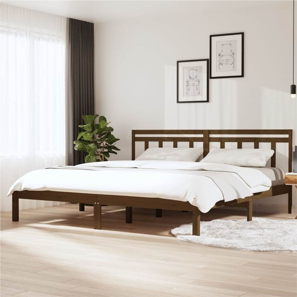 

Bed Frame Honey Brown Solid Wood 180x200 cm 6FT Super King