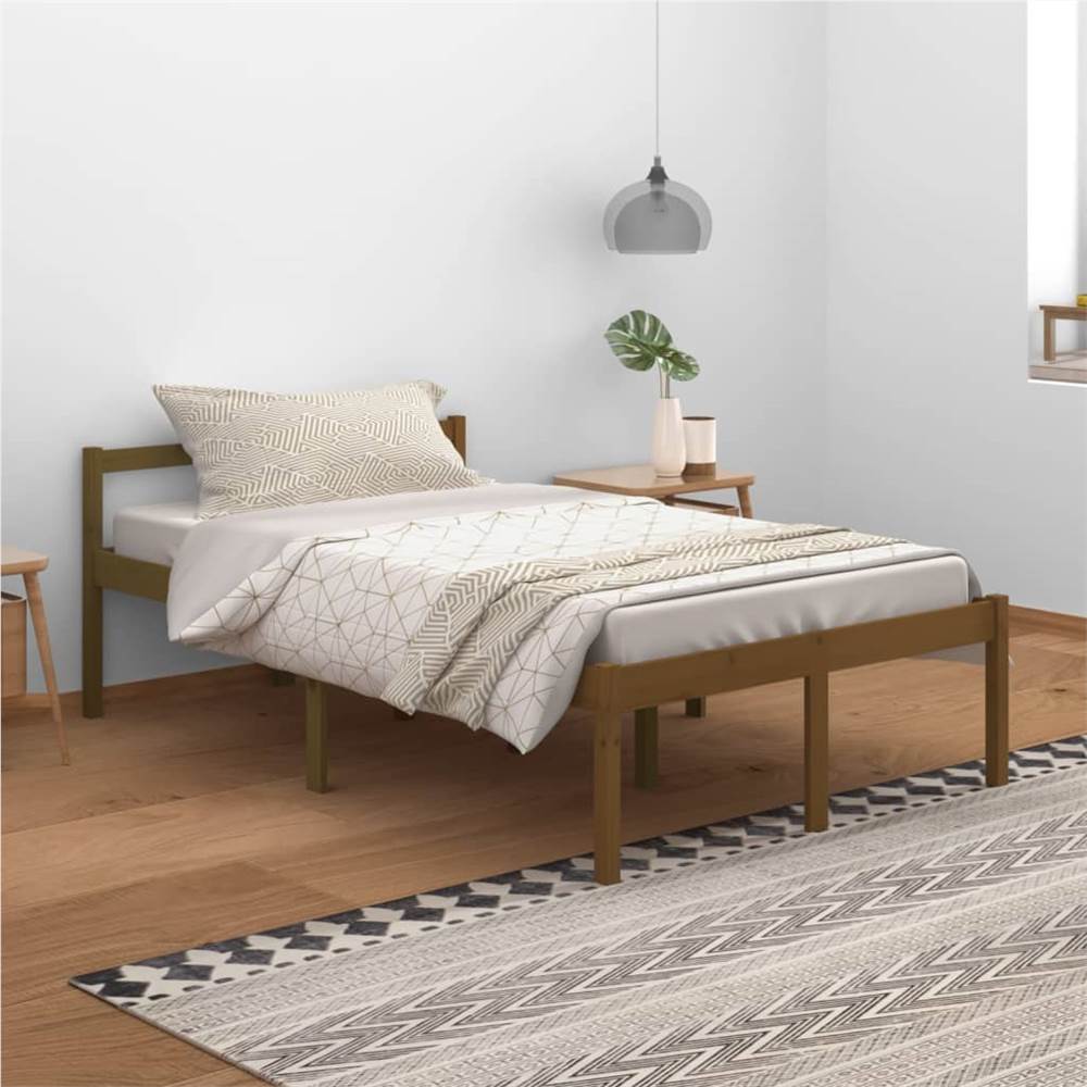 

Bed Frame Honey Brown Solid Wood Pine 120x200 cm Small Double