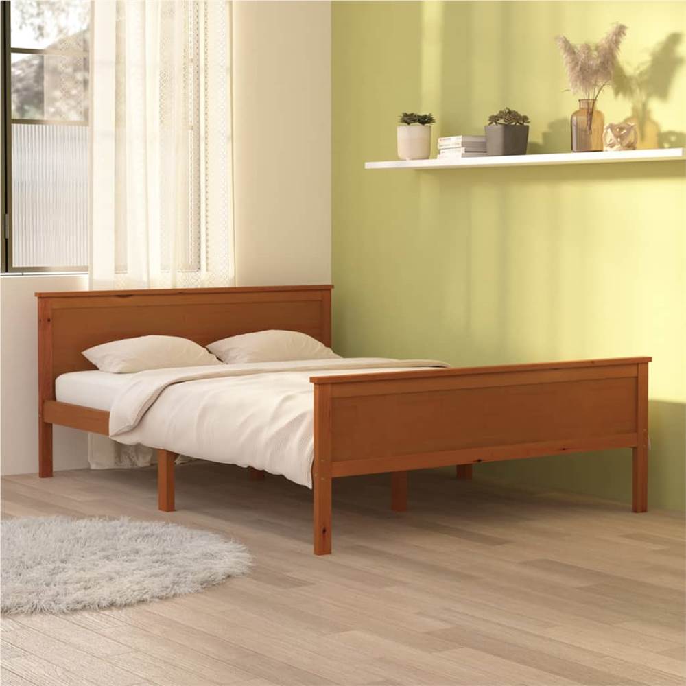 

Bed Frame Honey Brown Solid Wood Pine 160x200 cm King Size