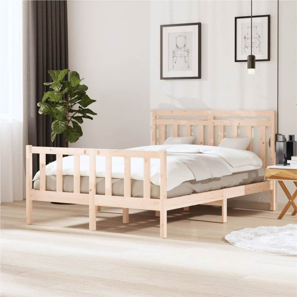 

Bed Frame Solid Wood 140x200 cm 4FT6 Double