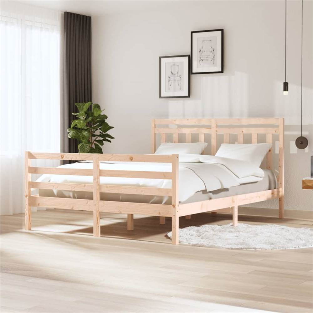 

Bed Frame Solid Wood 150x200 cm 5FT King Size