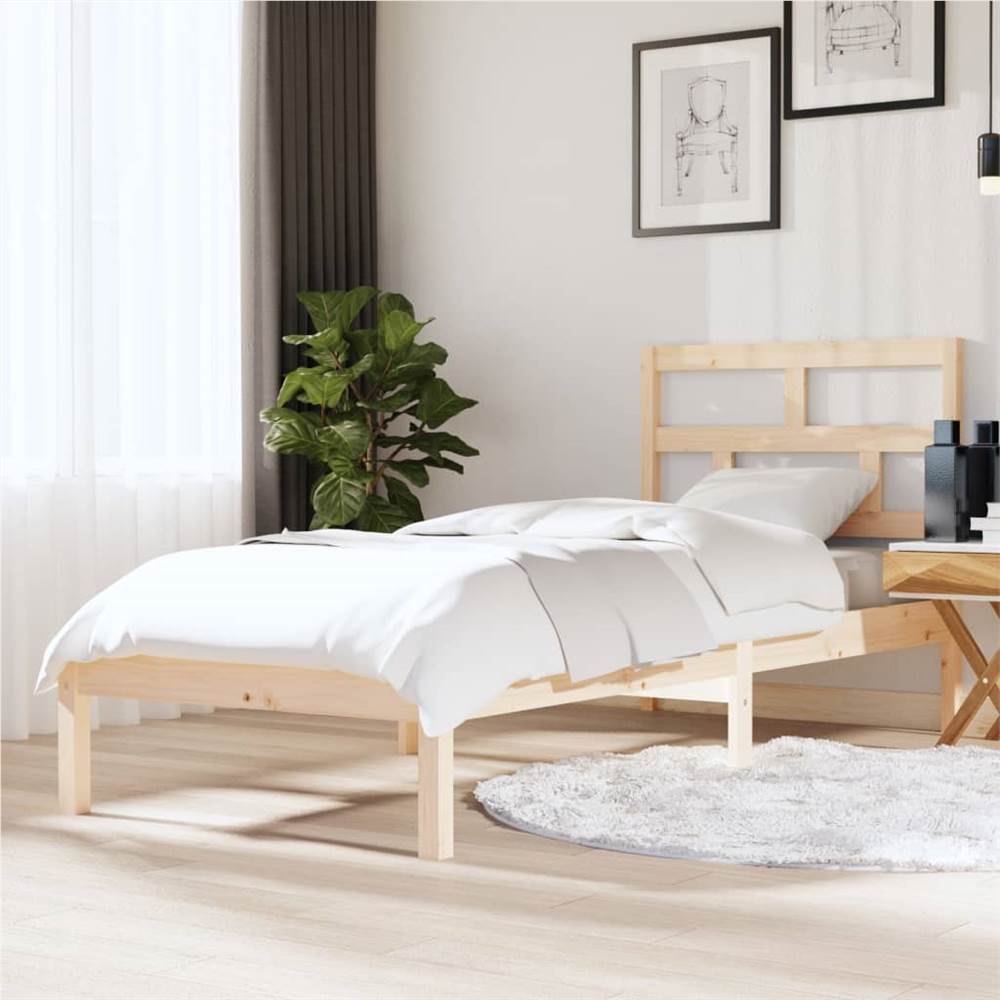 

Bed Frame Solid Wood 75x190 cm 2FT6 Small Single