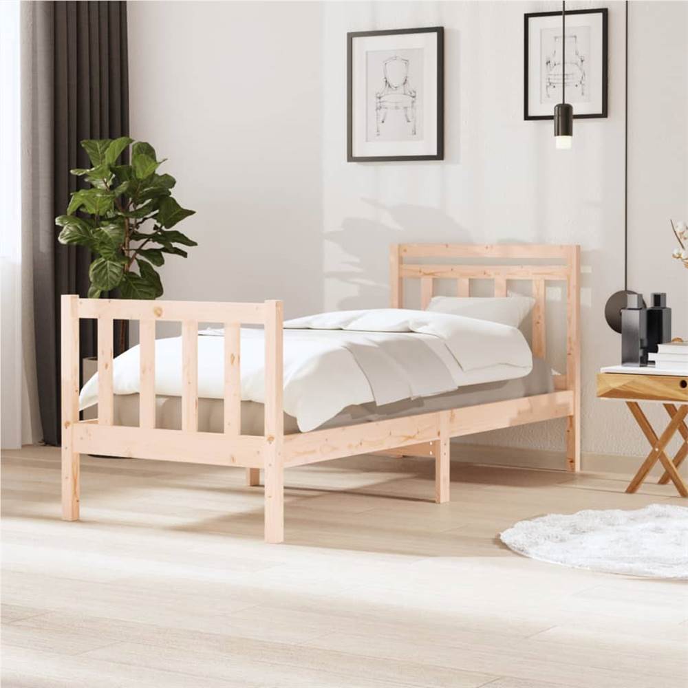 

Bed Frame Solid Wood 75x190 cm 2FT6 Small Single