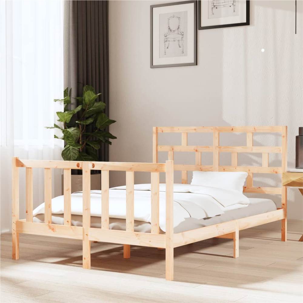 

Bed Frame Solid Wood Pine 135x190 cm 4FT6 Double