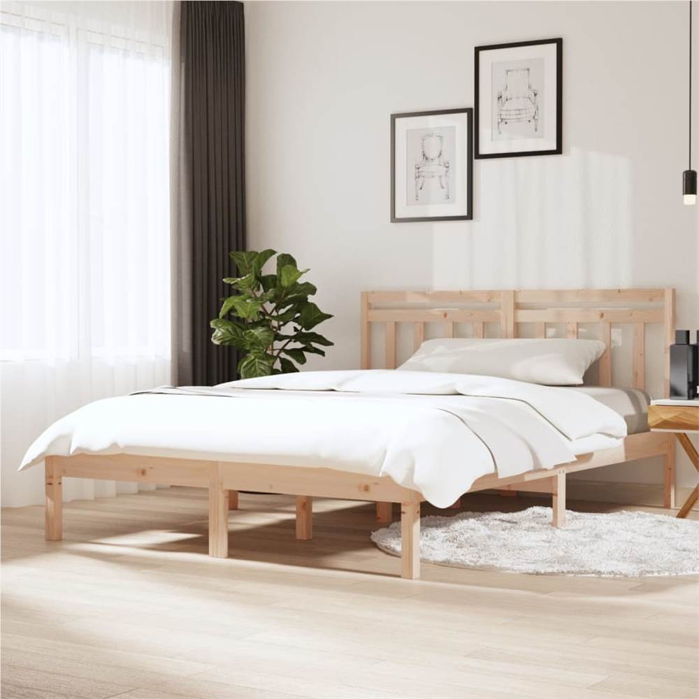 

Bed Frame Solid Wood Pine 140x190 cm