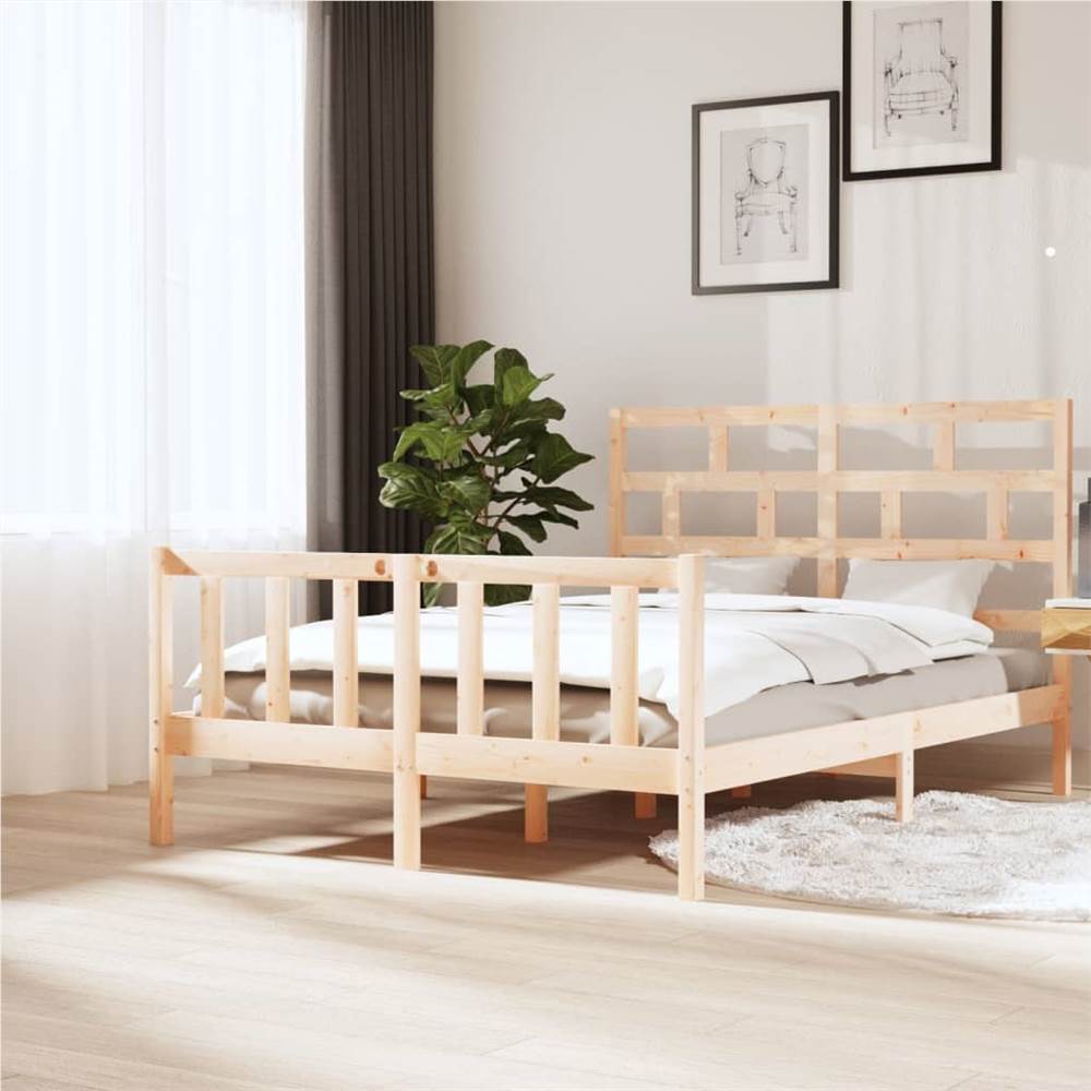 

Bed Frame Solid Wood Pine 160x200 cm 5FT King Size