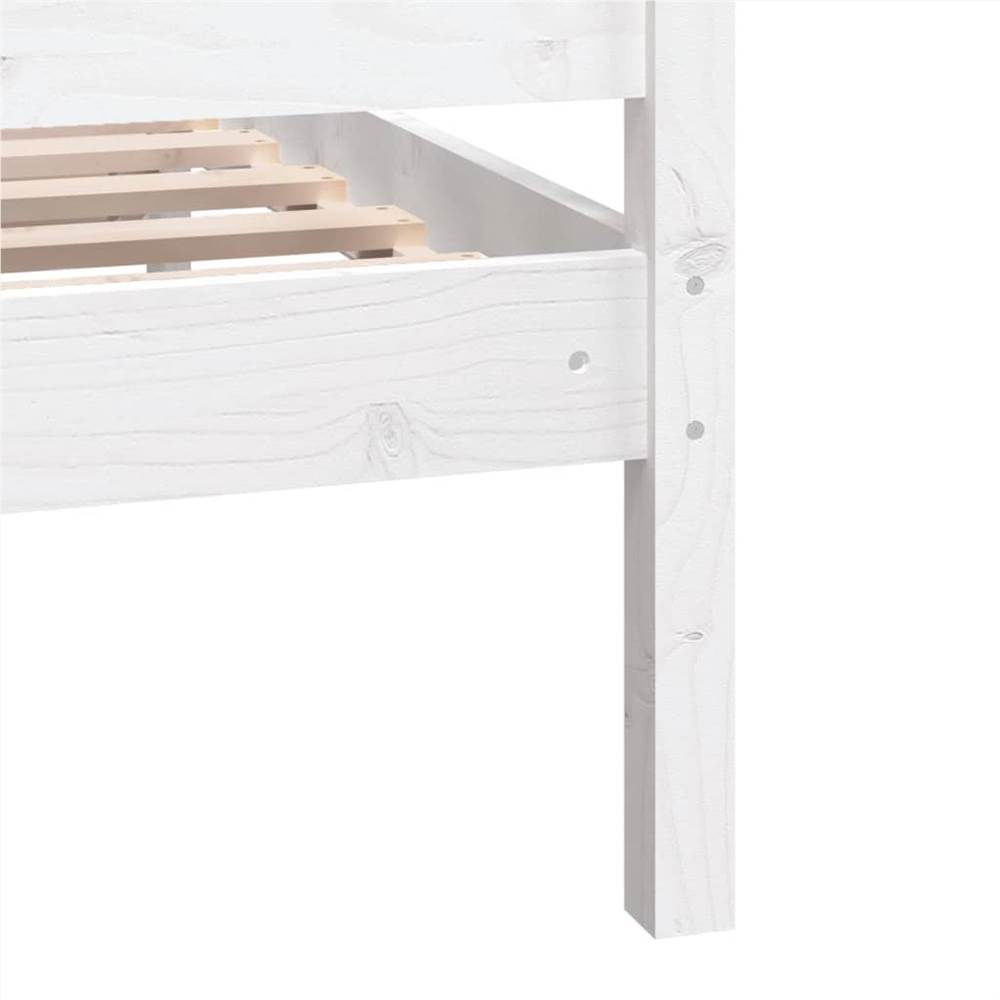 Bed Frame White Solid Wood 140x200 cm 4FT6 Double