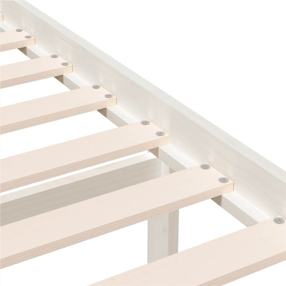 Bed Frame White Solid Wood 75x190 cm 2FT6 Small Single