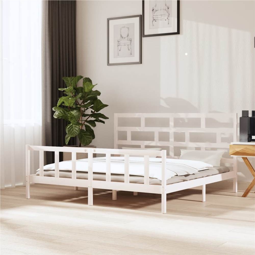 

Bed Frame White Solid Wood Pine 180x200 cm 6FT Super King 6FT Super King