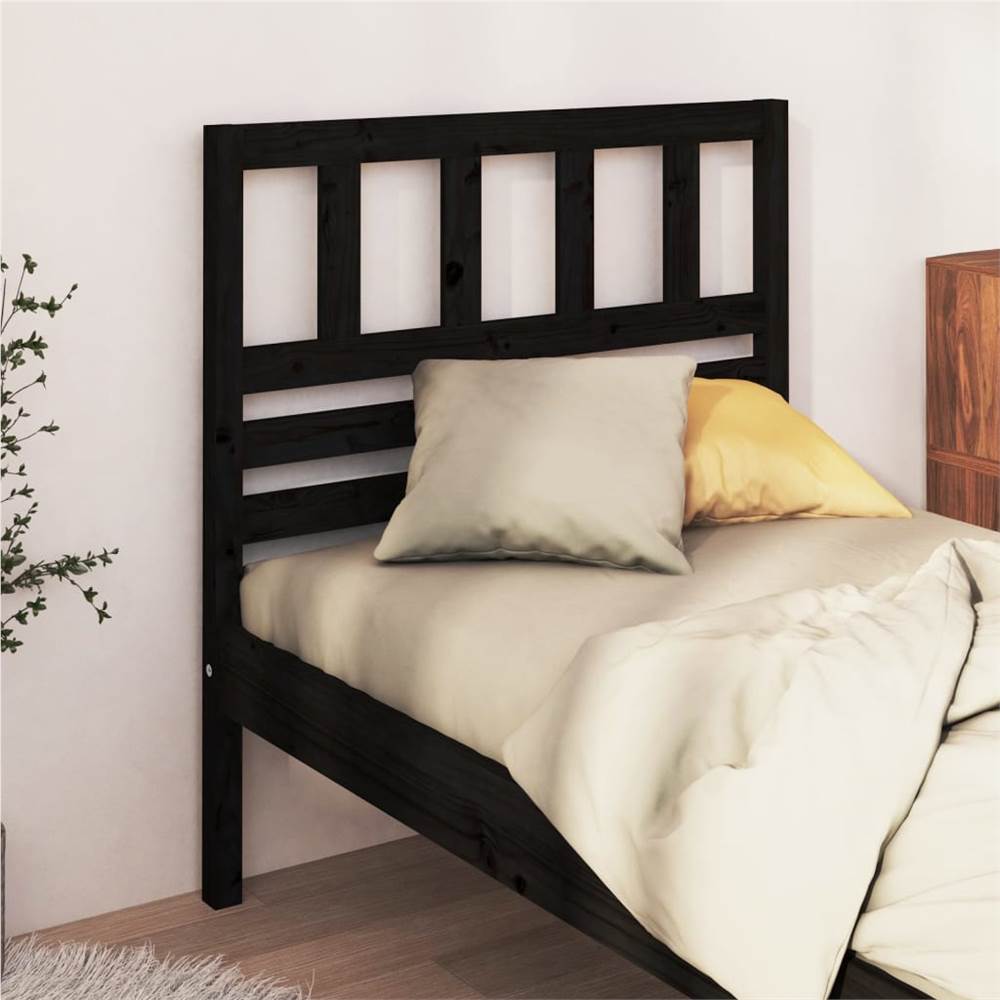 

Bed Headboard Black 96x4x100 cm Solid Wood Pine