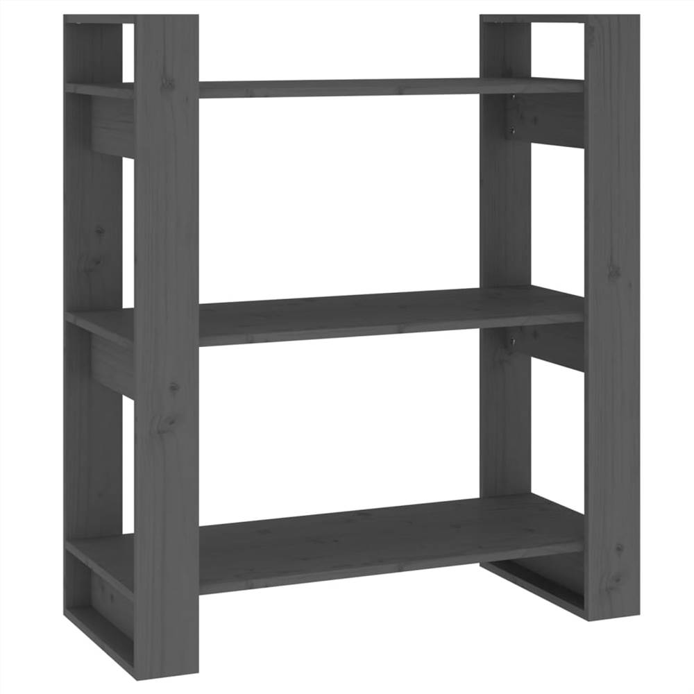 

Book Cabinet/Room Divider Grey 80x35x91 cm Solid Wood Pine