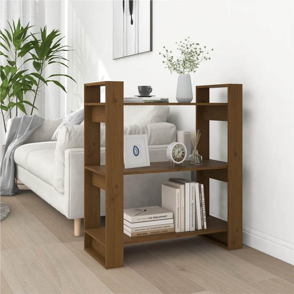

Book Cabinet/Room Divider Honey Brown 80x35x91 cm Solid Wood