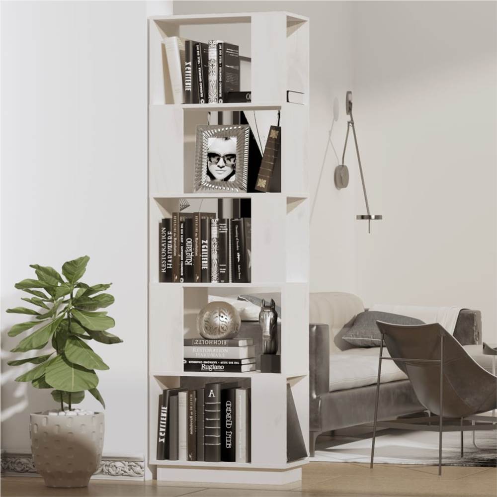 

Book Cabinet/Room Divider White 51x25x163.5 cm Solid Wood Pine