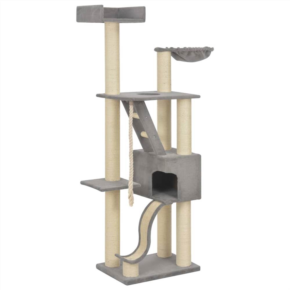 

Cat Tree with Sisal Scratching Posts Grey 180 cm XXL