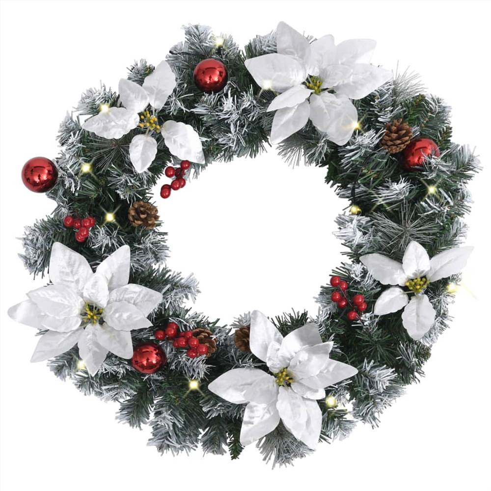

Christmas Wreath with LED Lights Green 60 cm PVC