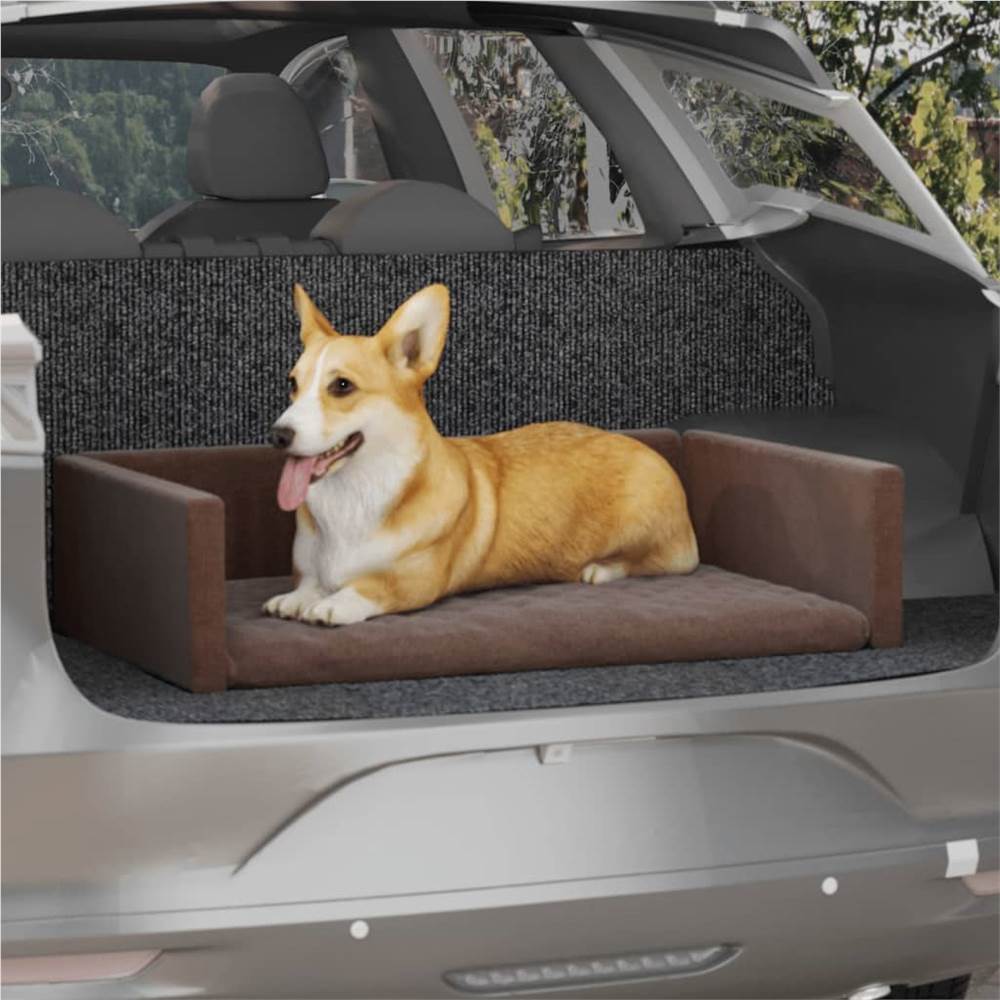 

Dog Car Boot Brown 90x60 cm Linen Look