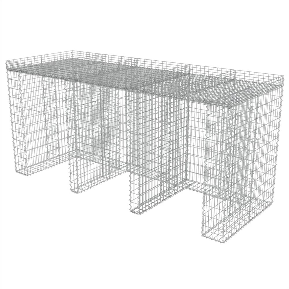 Gabion Wall for Garbage Bin Galvanised Steel 270x100x130 cm